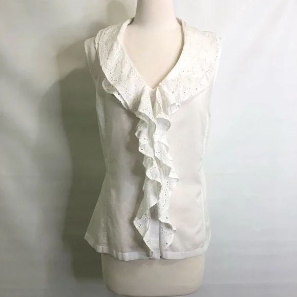Jones New York XL sleeveless ruffle shirt EUC - Picture 2 of 8